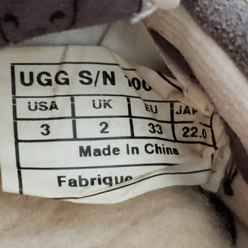 UGG Australia Ryder Elephant Kid's Gray Suede Slippers Size 3